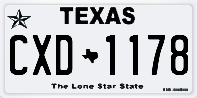 TX license plate CXD1178