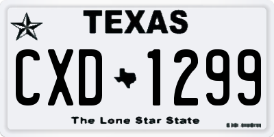 TX license plate CXD1299