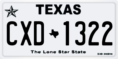 TX license plate CXD1322
