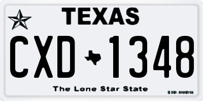 TX license plate CXD1348
