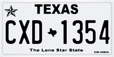 TX license plate CXD1354