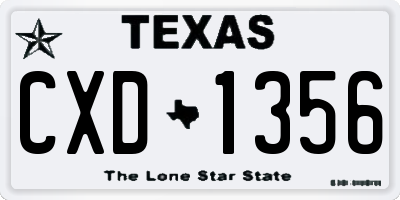 TX license plate CXD1356