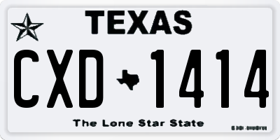 TX license plate CXD1414