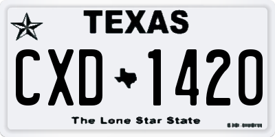 TX license plate CXD1420