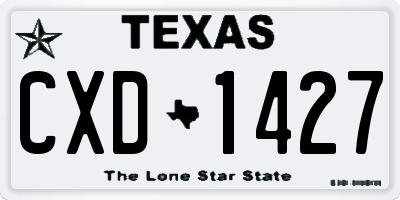TX license plate CXD1427