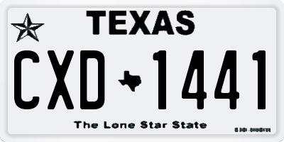 TX license plate CXD1441