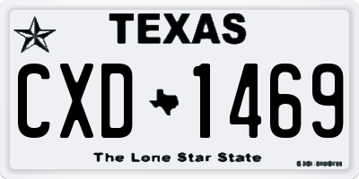 TX license plate CXD1469