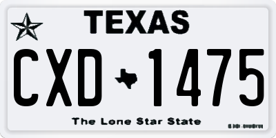 TX license plate CXD1475