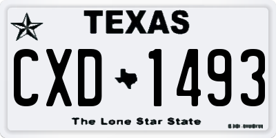 TX license plate CXD1493