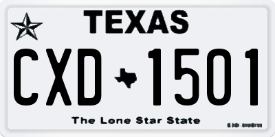TX license plate CXD1501