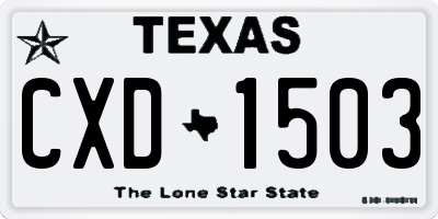 TX license plate CXD1503
