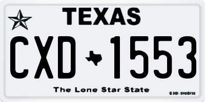 TX license plate CXD1553