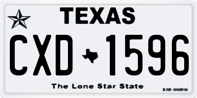 TX license plate CXD1596