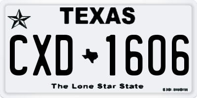TX license plate CXD1606