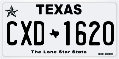TX license plate CXD1620