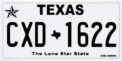 TX license plate CXD1622