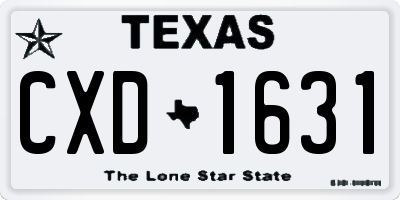 TX license plate CXD1631