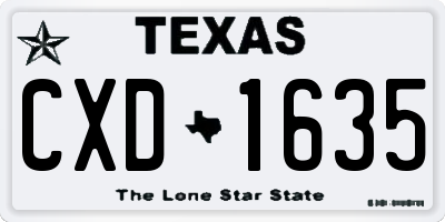 TX license plate CXD1635
