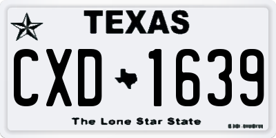 TX license plate CXD1639