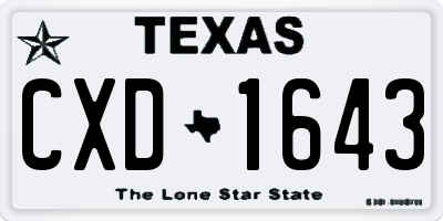 TX license plate CXD1643