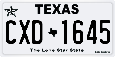 TX license plate CXD1645