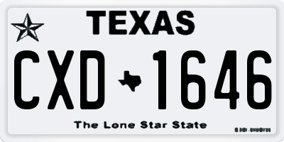 TX license plate CXD1646