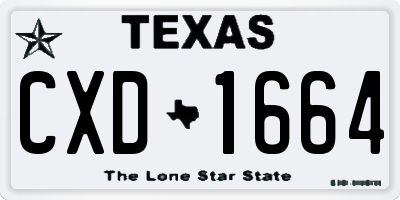 TX license plate CXD1664