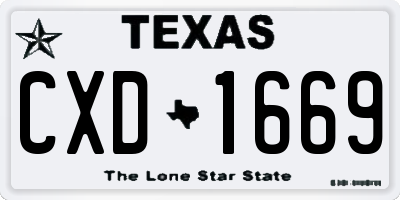 TX license plate CXD1669