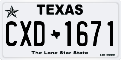 TX license plate CXD1671