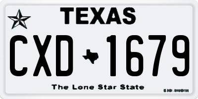 TX license plate CXD1679