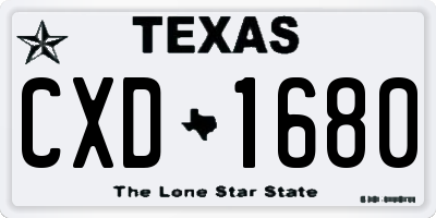 TX license plate CXD1680
