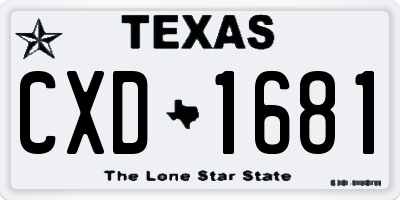 TX license plate CXD1681
