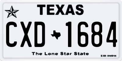 TX license plate CXD1684