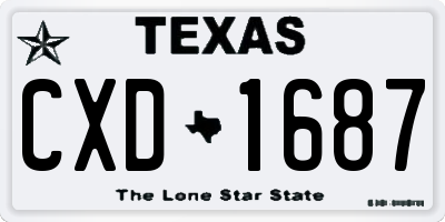 TX license plate CXD1687