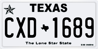 TX license plate CXD1689