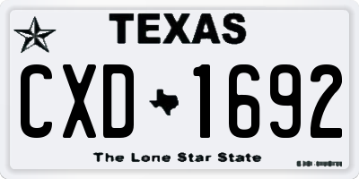 TX license plate CXD1692