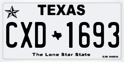 TX license plate CXD1693