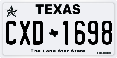 TX license plate CXD1698