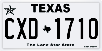 TX license plate CXD1710