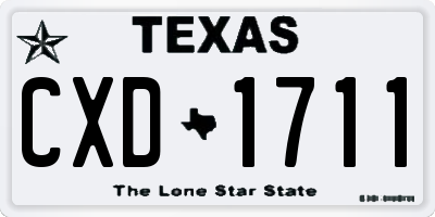 TX license plate CXD1711
