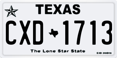 TX license plate CXD1713