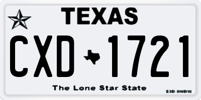TX license plate CXD1721