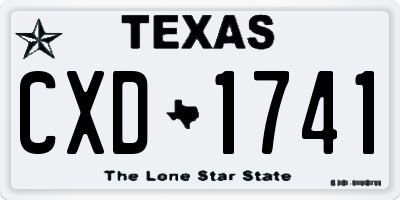 TX license plate CXD1741