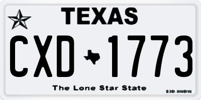 TX license plate CXD1773