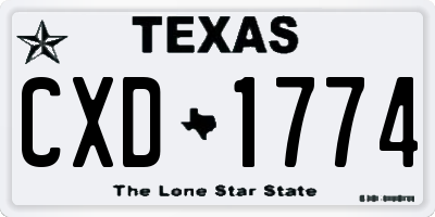 TX license plate CXD1774