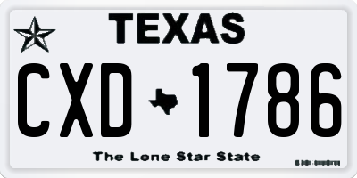 TX license plate CXD1786