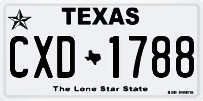 TX license plate CXD1788