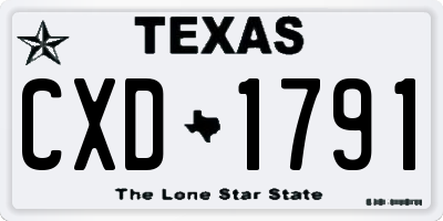 TX license plate CXD1791