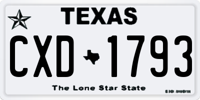 TX license plate CXD1793