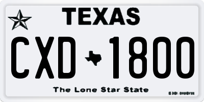 TX license plate CXD1800